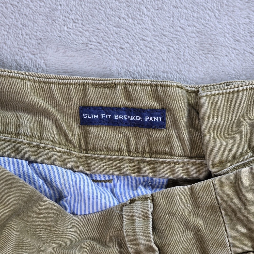 Vineyard Vines Pants Mens 32x30 Khaki Slim Fit Breaker Chino Flat Front 1P1236 - Picture 8 of 13